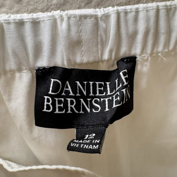 Danielle Bernstein Dress Womens 12 White Puff Sleeve Mini Square Neck Pockets - Picture 4 of 8